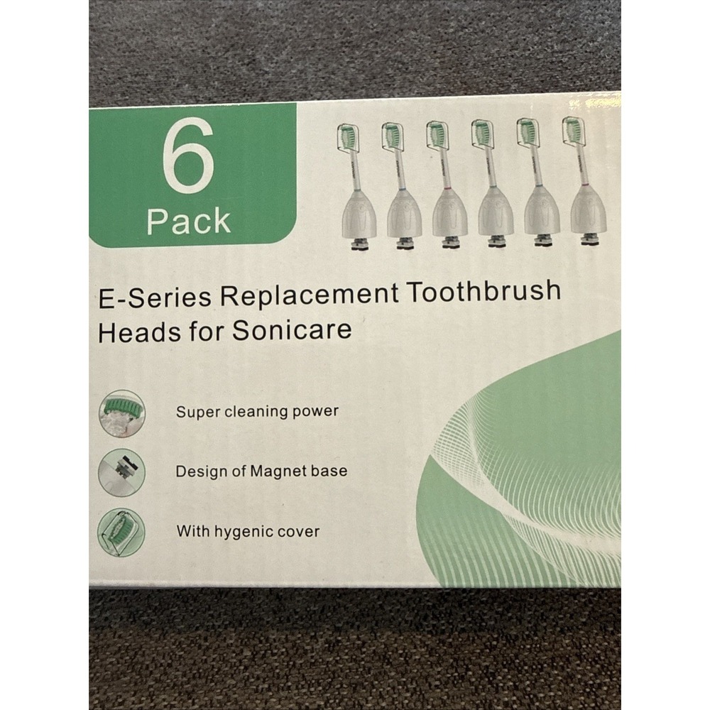 Happymomo 6 Pack Toothbrush Heads for Philips Sonicare E-Series Essence Elite